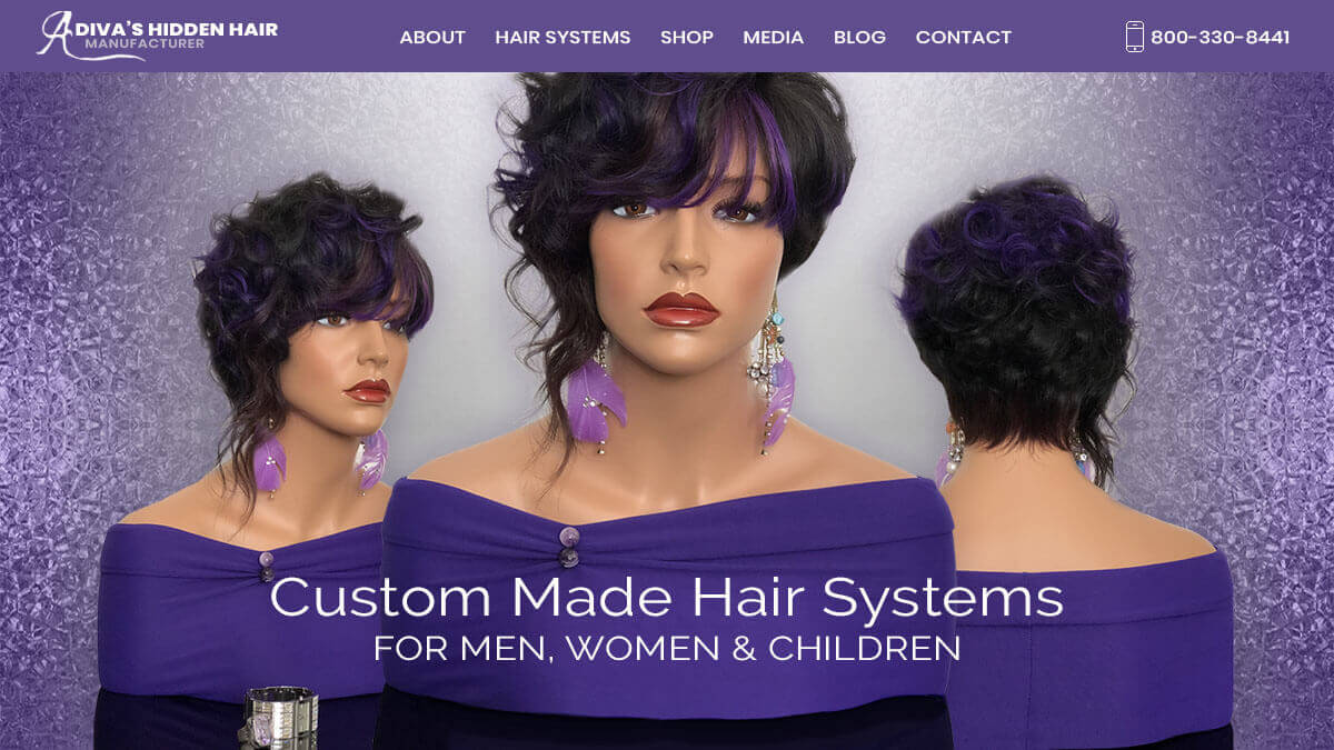 A Diva's Hidden Hair Manufacturer | Website Design by Envisager Studio
