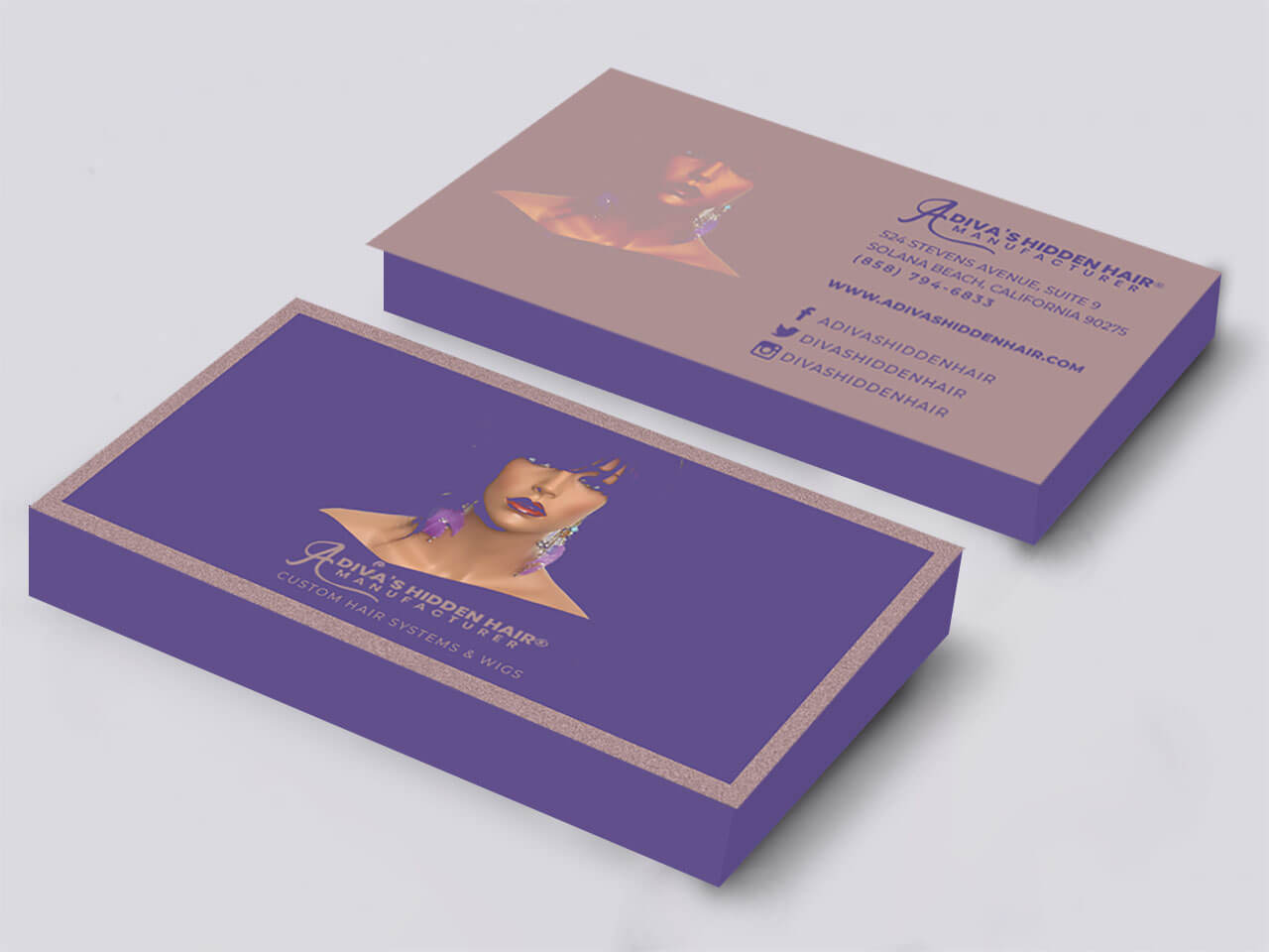 Business Card Design A Diva's Hidden Hair