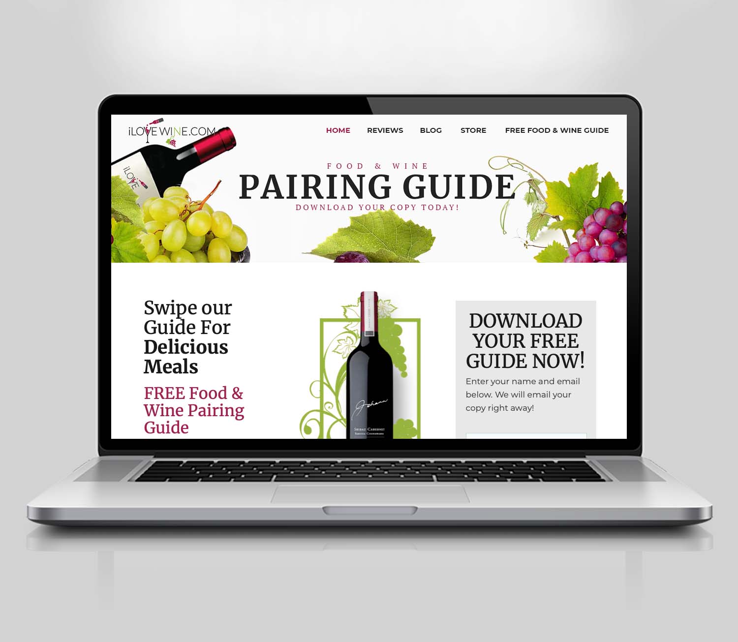 Wine Blog Website Design