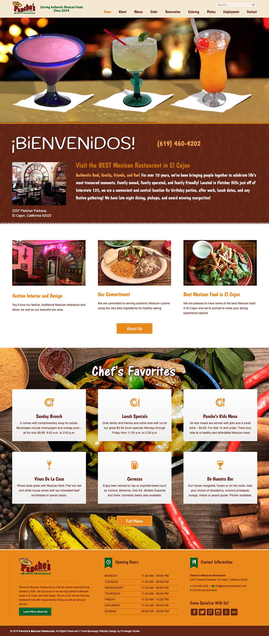 Pancho's Mexican Restaurant Website Design