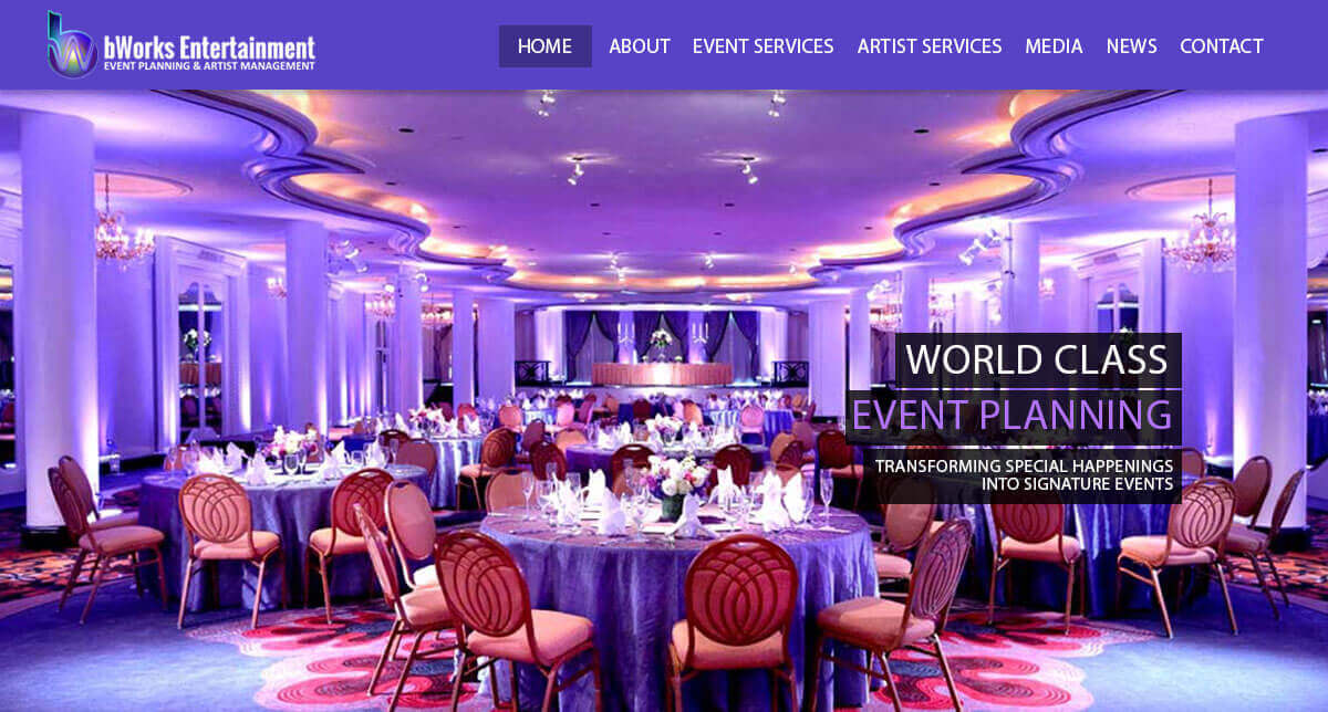 Event Planner Website Design, bWorks