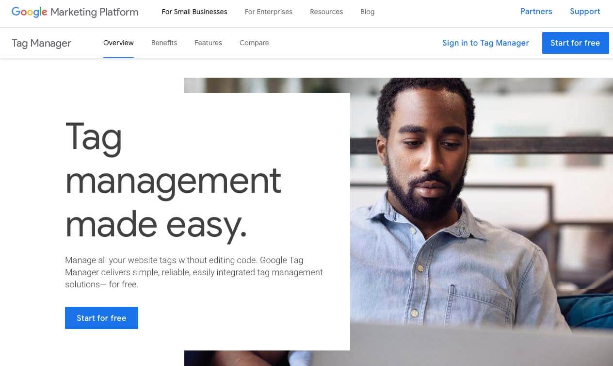 Google Tag Manager Homepage