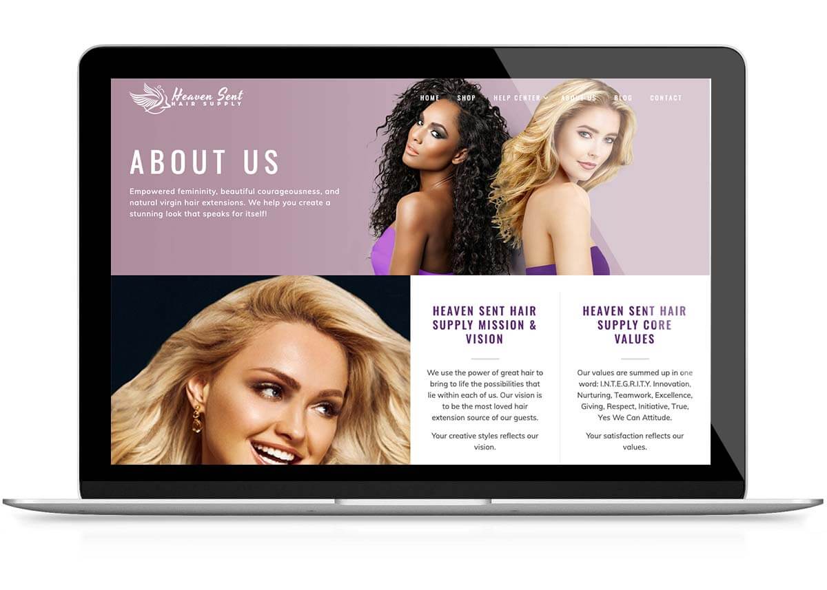 Heaven Sent Hair Supply | Envisager Studio Web Design & Marketing
