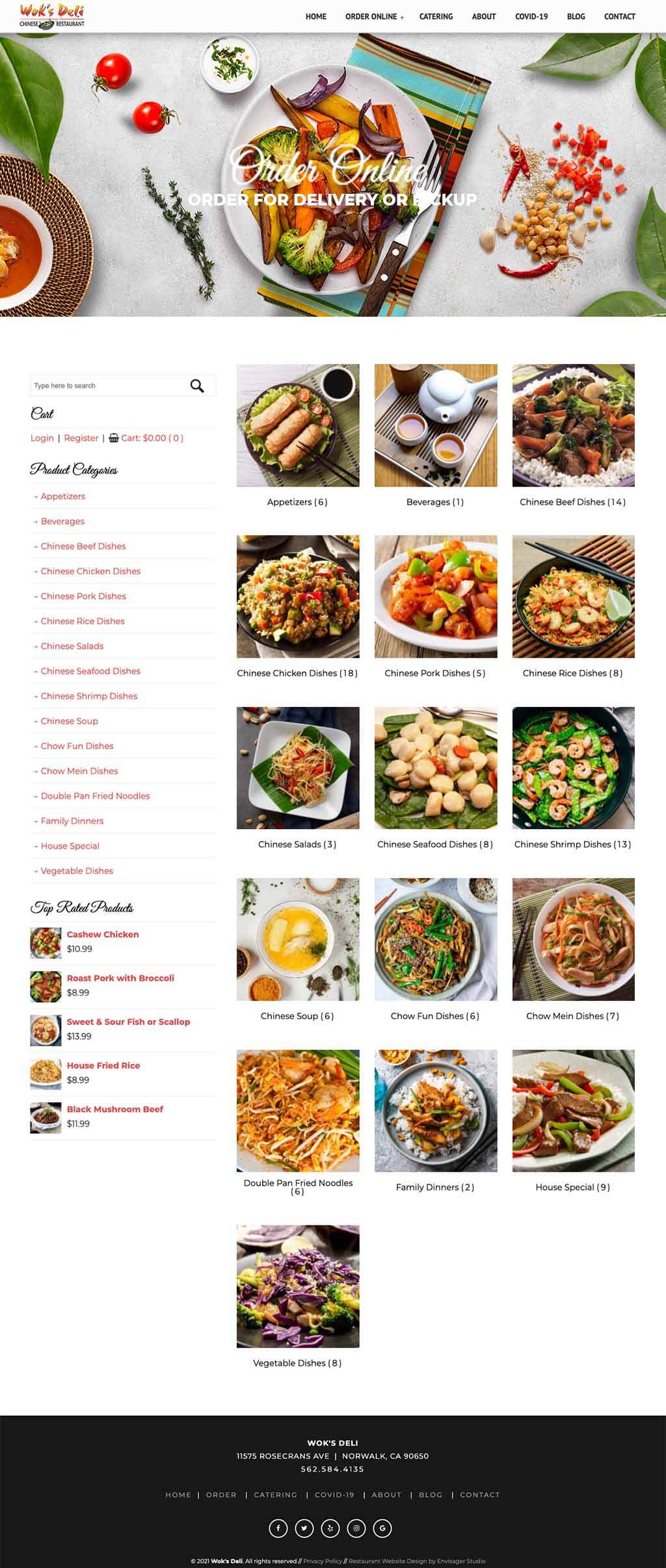 Wok's Deli Chinese Food Website Design