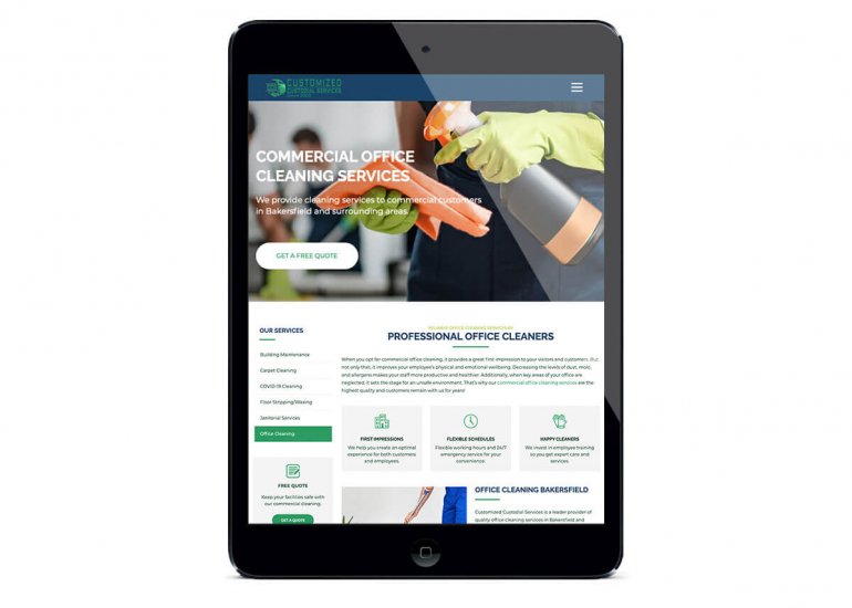 Commercial Cleaning Website Design