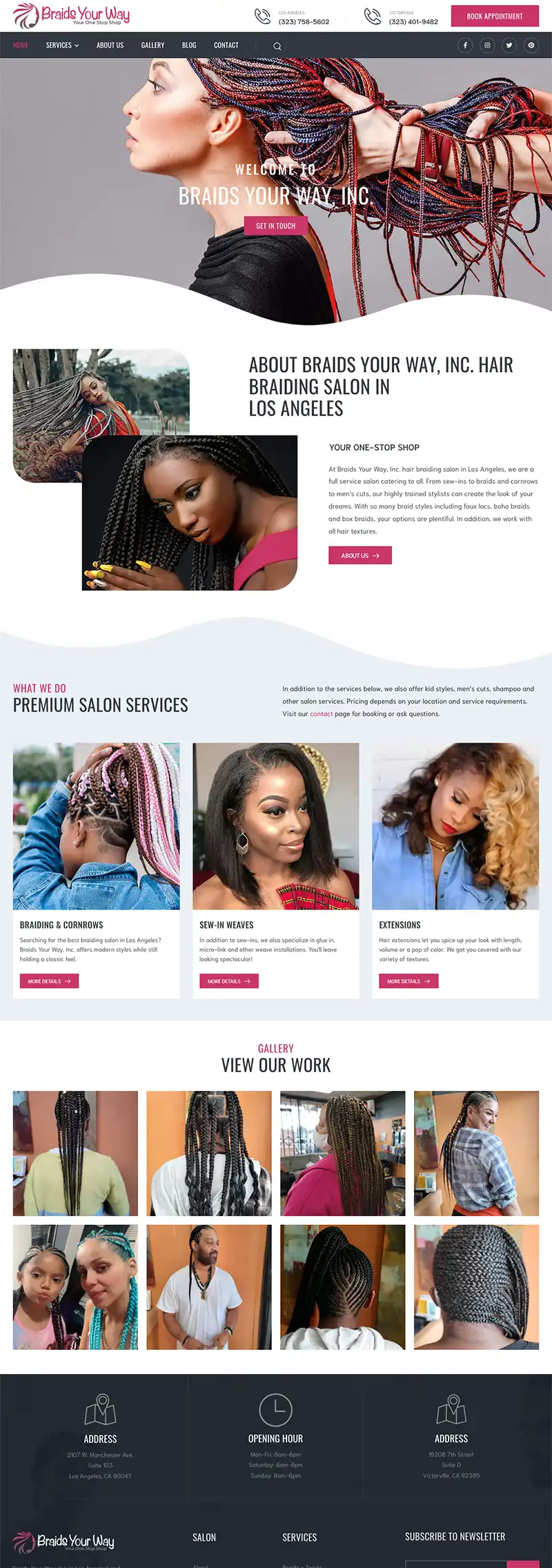 Braiding Salon Website Design