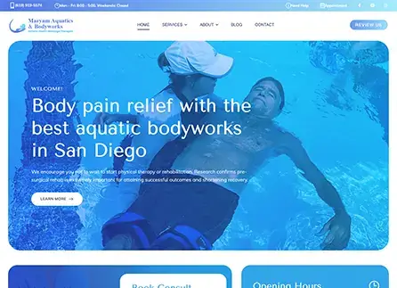 Aquatic Physical Therapy San Diego | Website Design by Envisager Studio