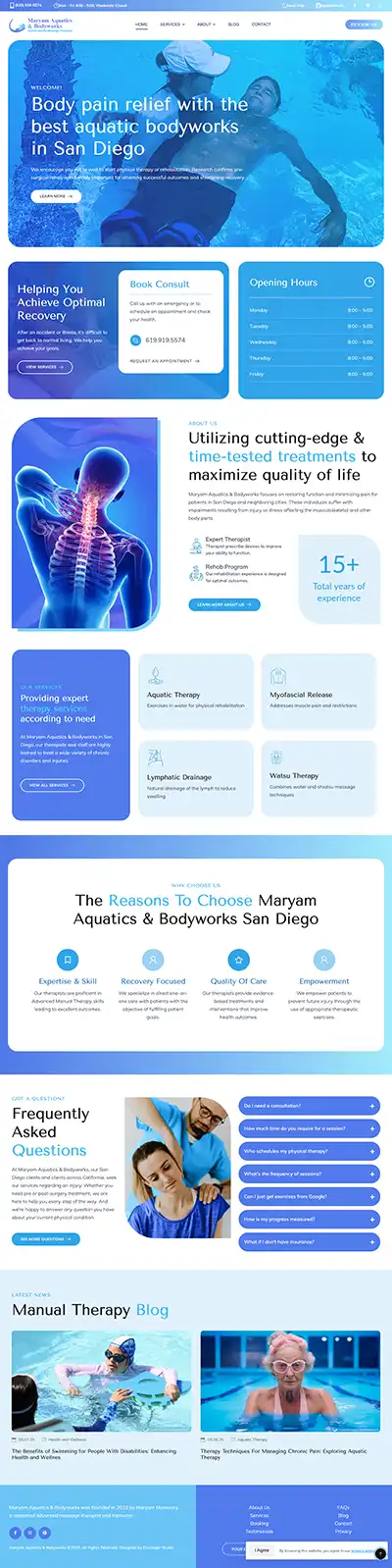 Physical Therapist San Diego | Website Design by Envisager Studio