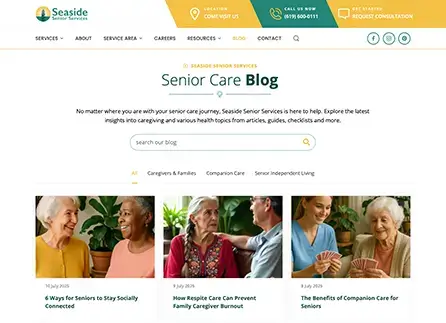 Website Design For Senior Care by Envisager Studio