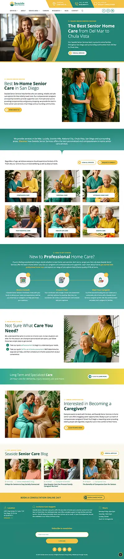 In-Home Senior Care Website Design by Envisager Studio