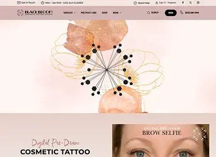 Black Bloom Studio Permanent Makeup Website Design by Envisager Studio