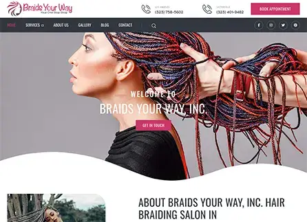 Hair Braiding Salon Website Design | Envisager Studio