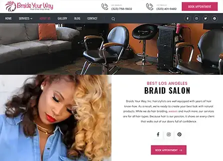 Hair Braiding Salon Website Design | Envisager Studio