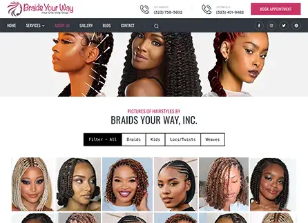 Hair Braiding Salon Website Design | Envisager Studio
