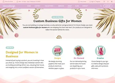 Website Design for Gifts for Businesswomen | Envisager Studio