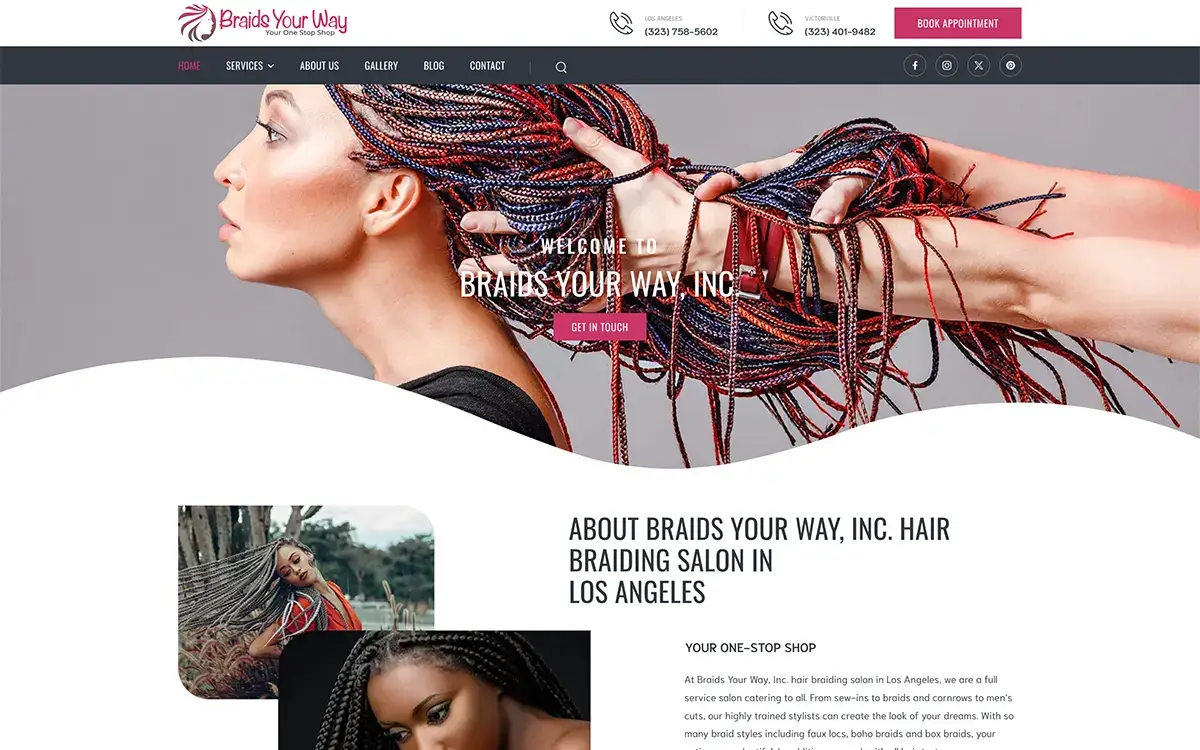 Hair Braiding Salon Website Design by Envisager Studio