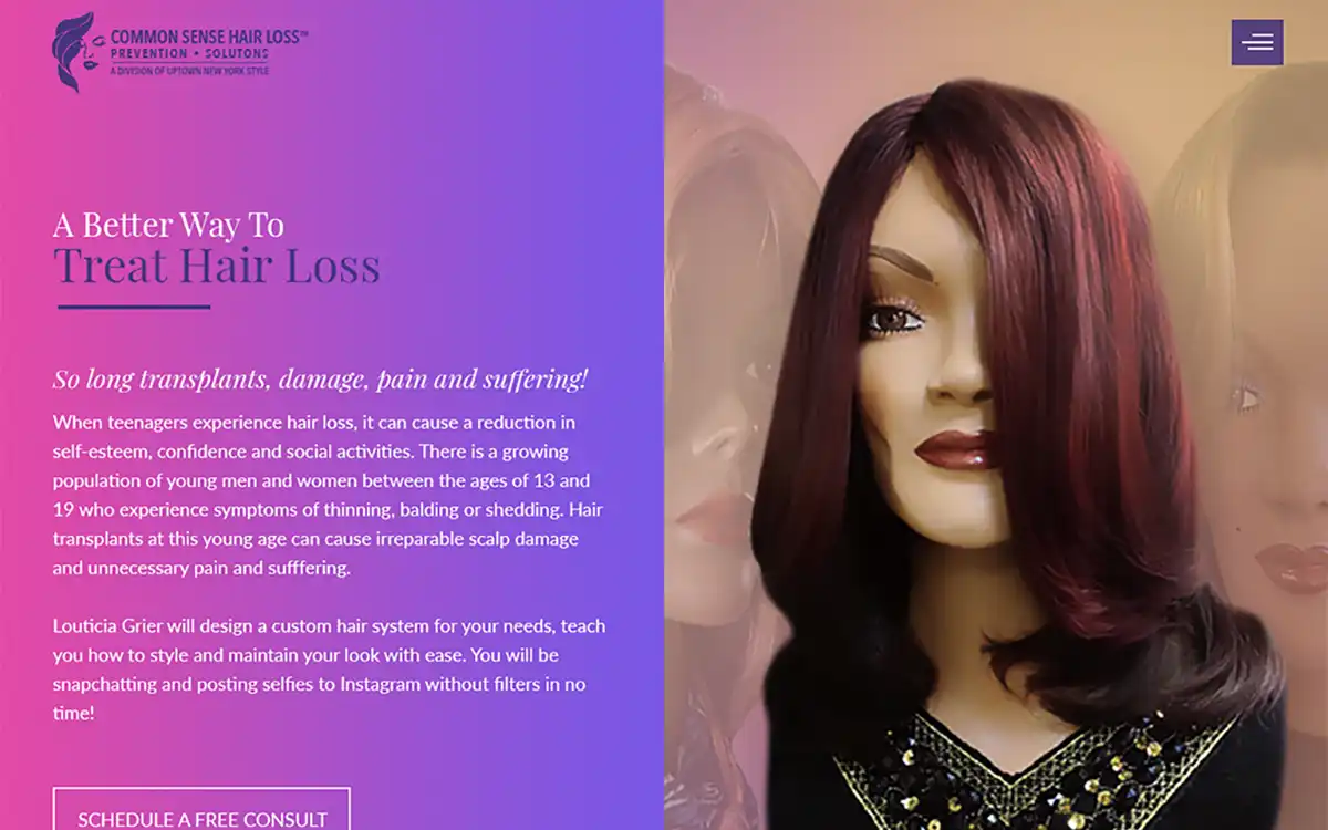 Hair Loss Prevention Website Design by Envisager Studio