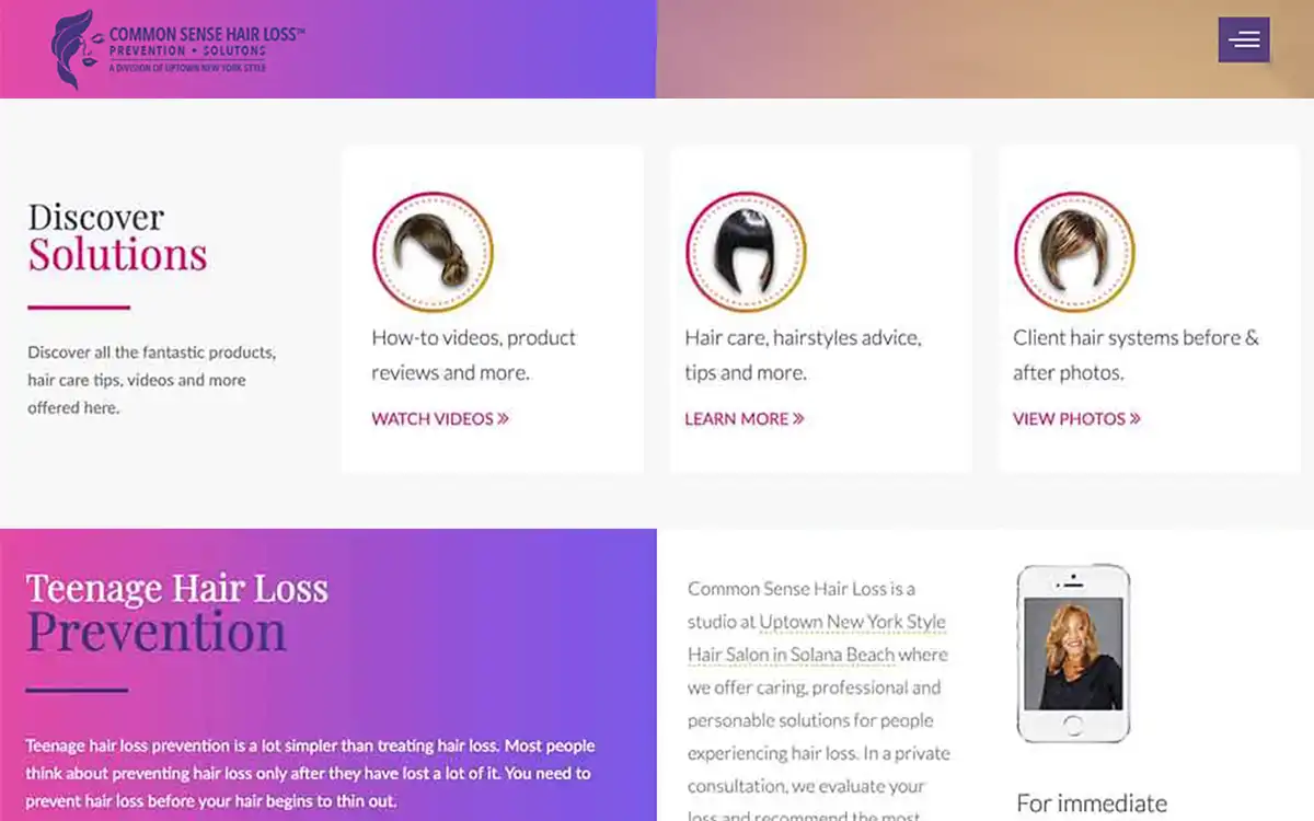 Hair Loss Prevention Website Design by Envisager Studio