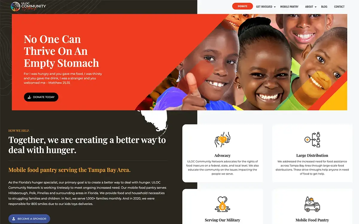 Food Bank Website Design by Envisager Studio