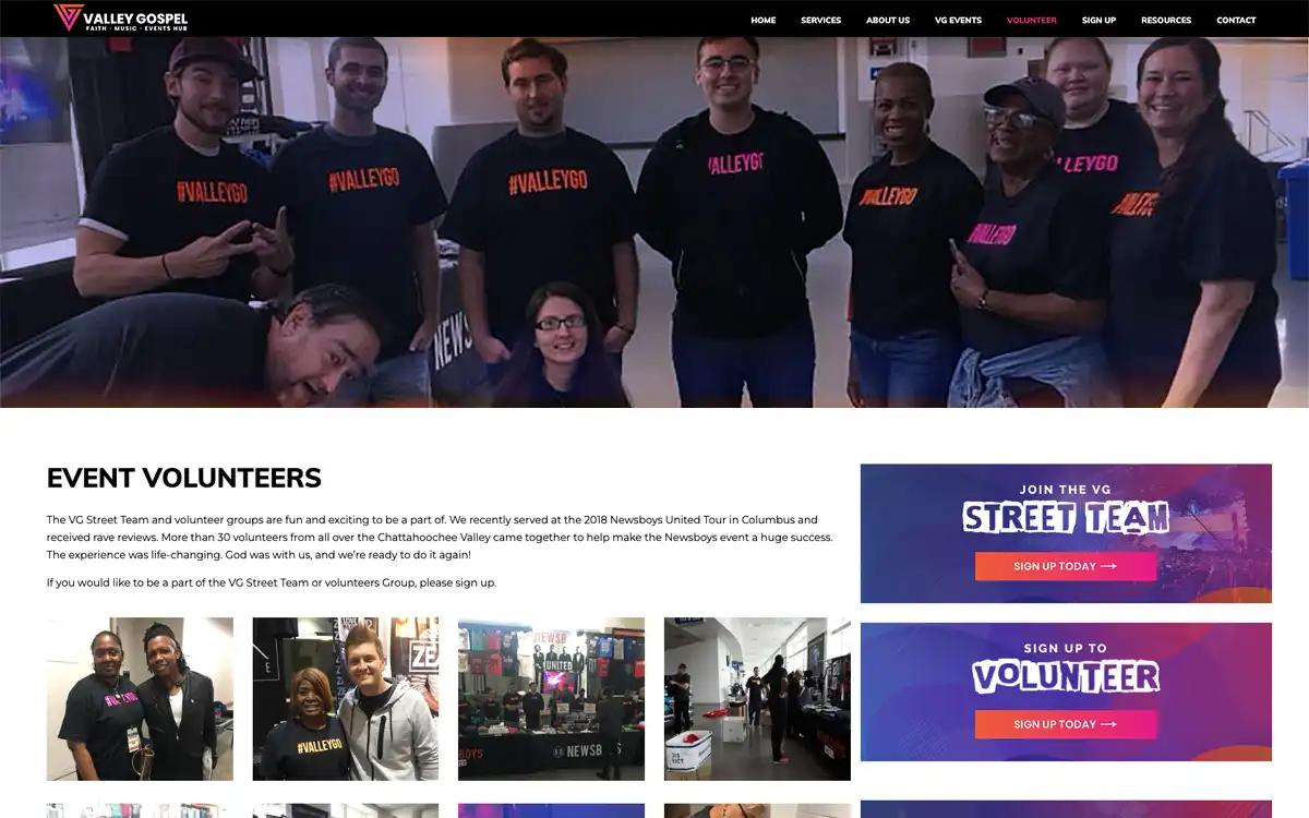 Events Planning Website Design by Envisager Studio