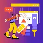 Illustration showing website design elements representing what makes a website trustworthy for customers