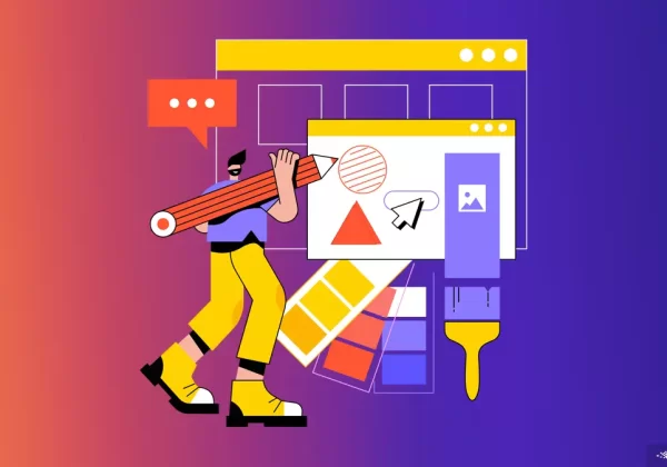 Illustration showing website design elements representing what makes a website trustworthy for customers